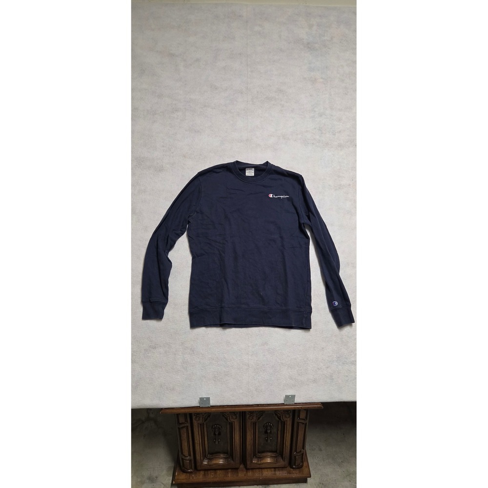Champion Crewneck Sweatshirt Size M Navy Blue Long Sleeve Embroidered Logo